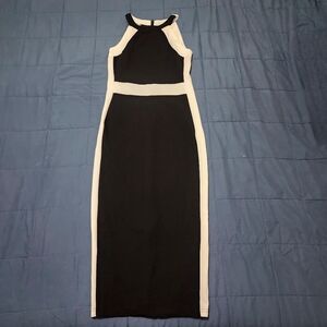 SHEIN Black & White Bodycon Midi Dress Size XS Colorblock Sleeveless